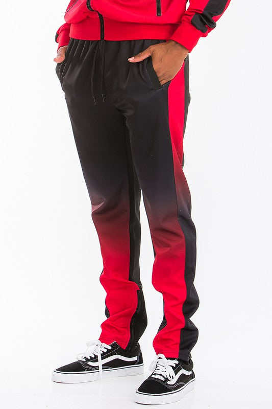 Black Red Full Zip Ombre Track Suit