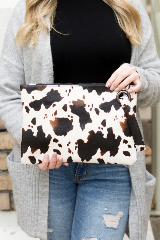 Cow Print Oversized Everyday Clutch