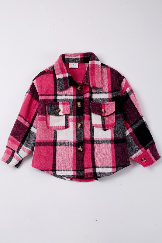 Pink plaid button down mommy &me shirt