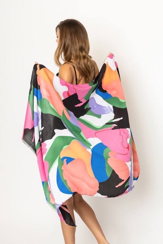 Colorful Abstract Print Scarf