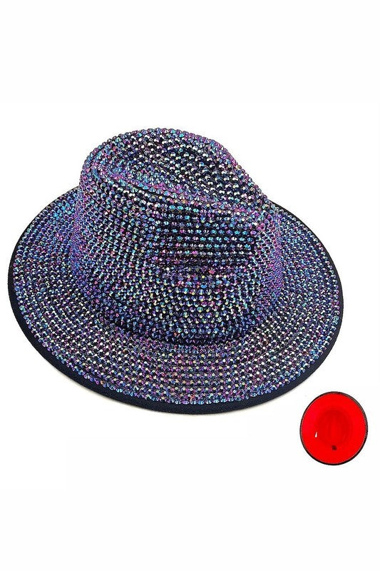 Bling Chip Stone 2 Tone Fedora Hat