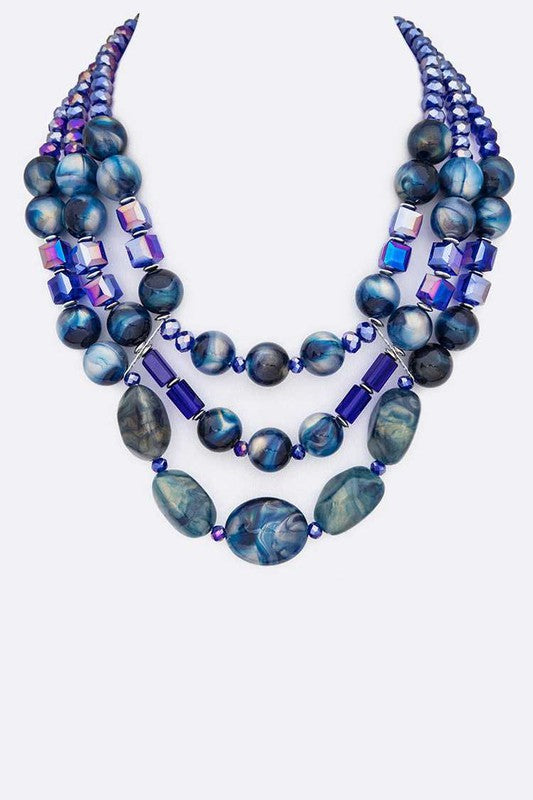 Mix Stone Statement Layer Necklace
