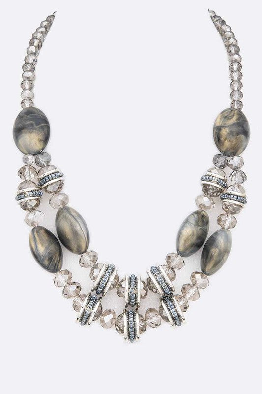 Mix Crystal Beads Statement Necklace