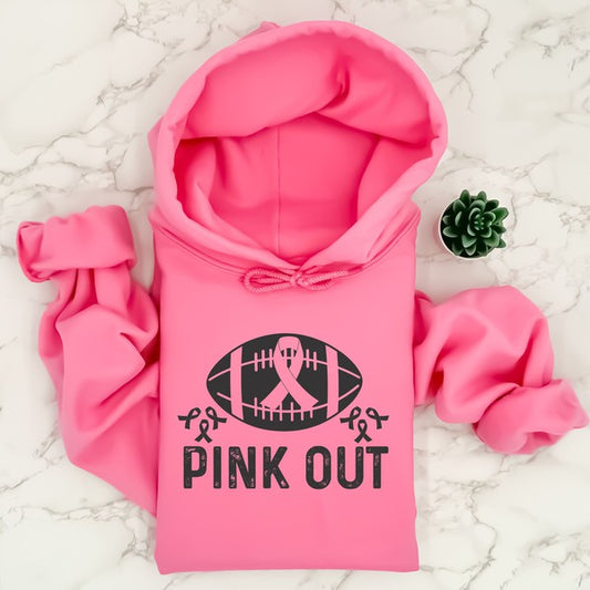 Pink Out Football Breast Cancer Hoodie