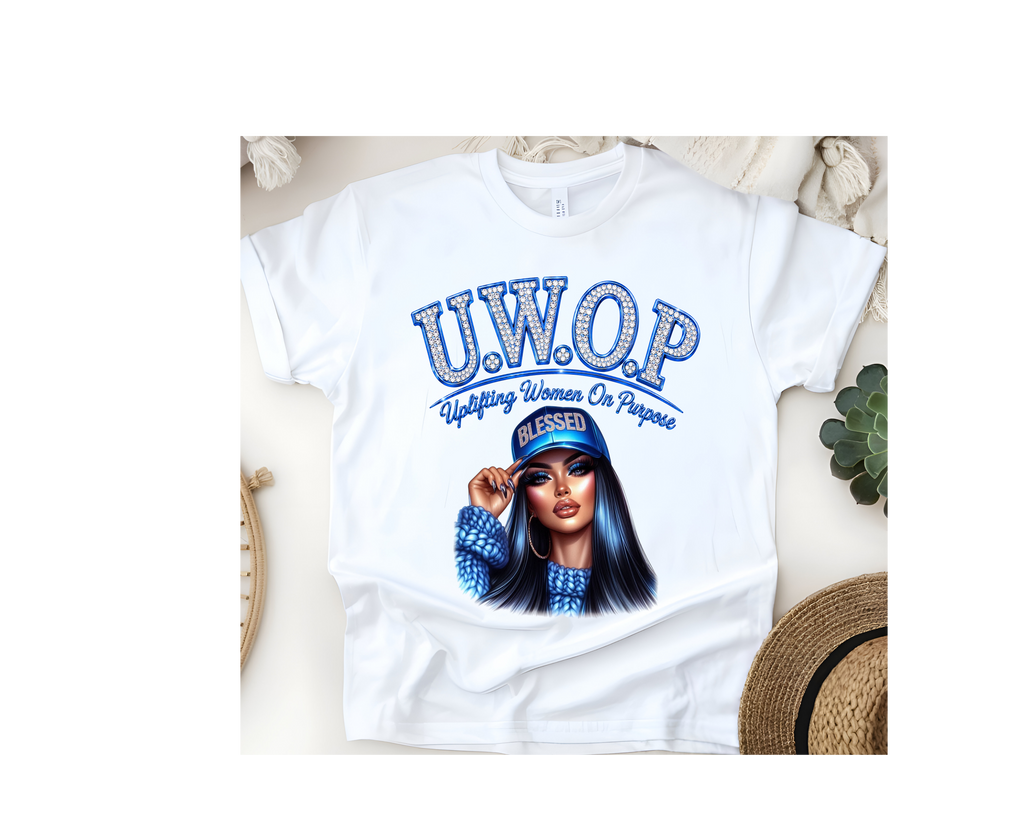Customized U.W.O.P. Uplifting Women On Purpose T-Shirt - Blue Collection