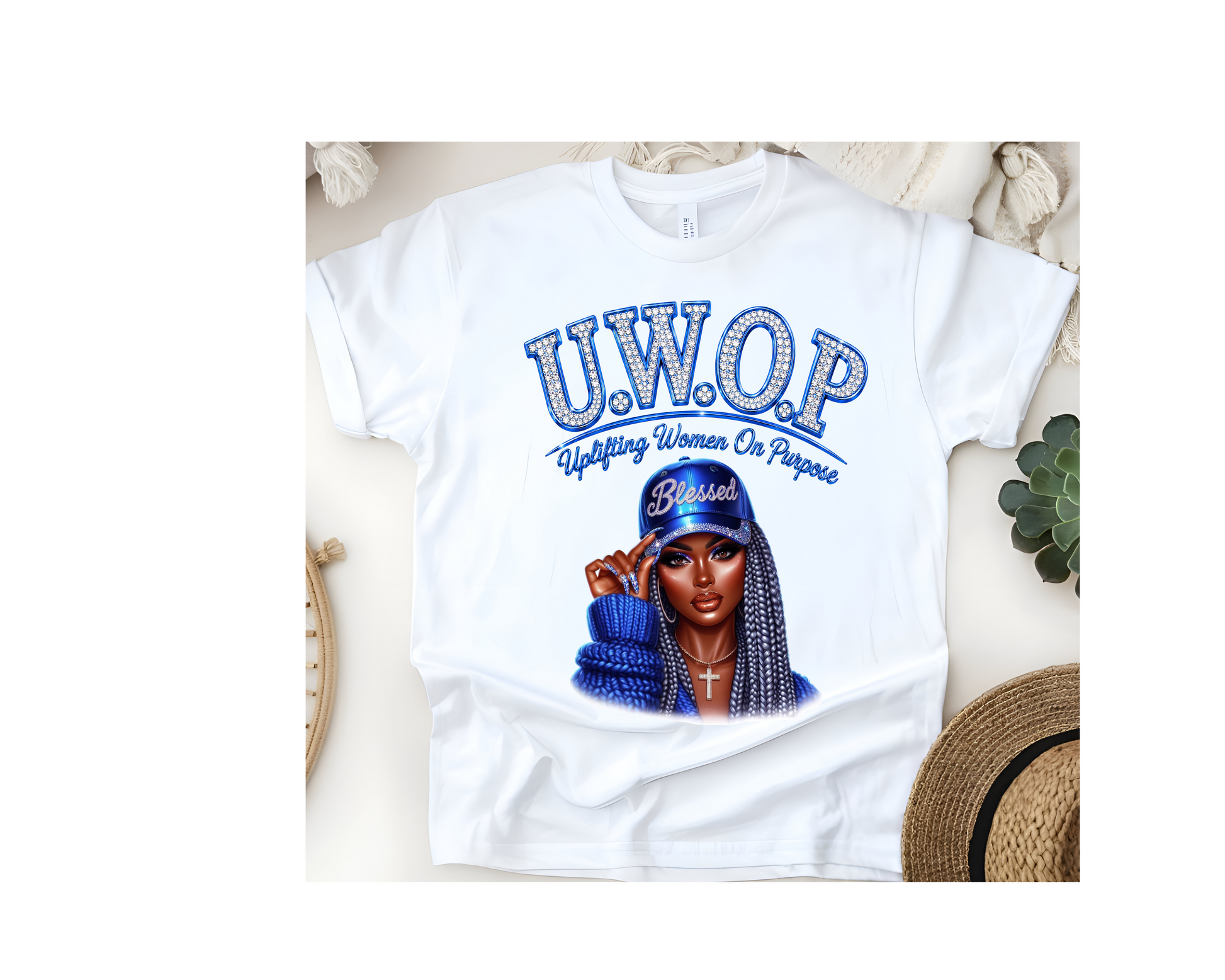 Customized U.W.O.P. Uplifting Women On Purpose T-Shirt - Blue Collection