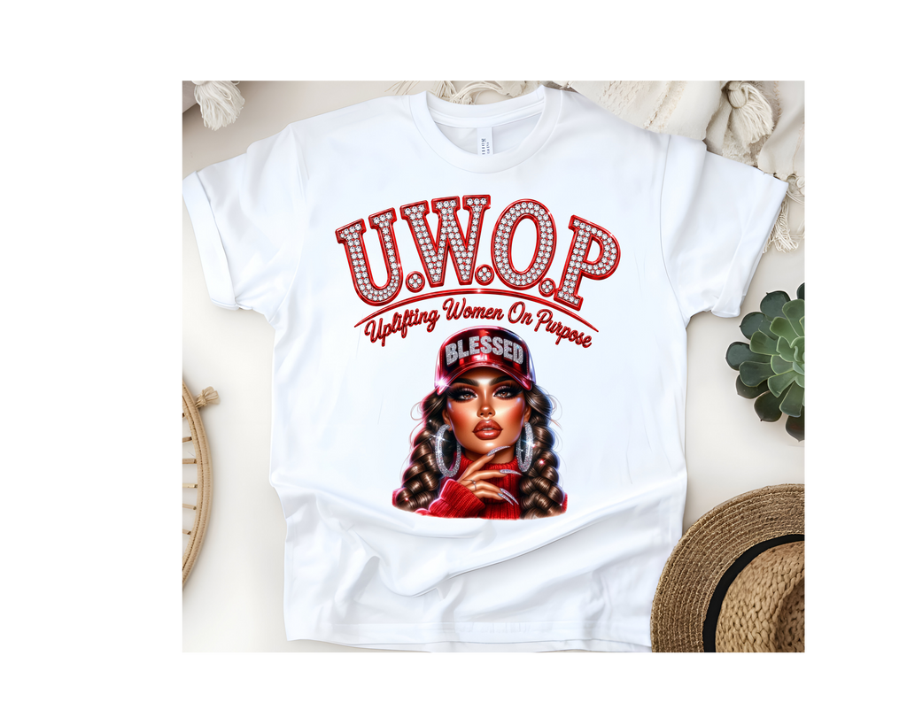 Customized U.W.O.P. Uplifting Women On Purpose T-Shirt - Red Collection
