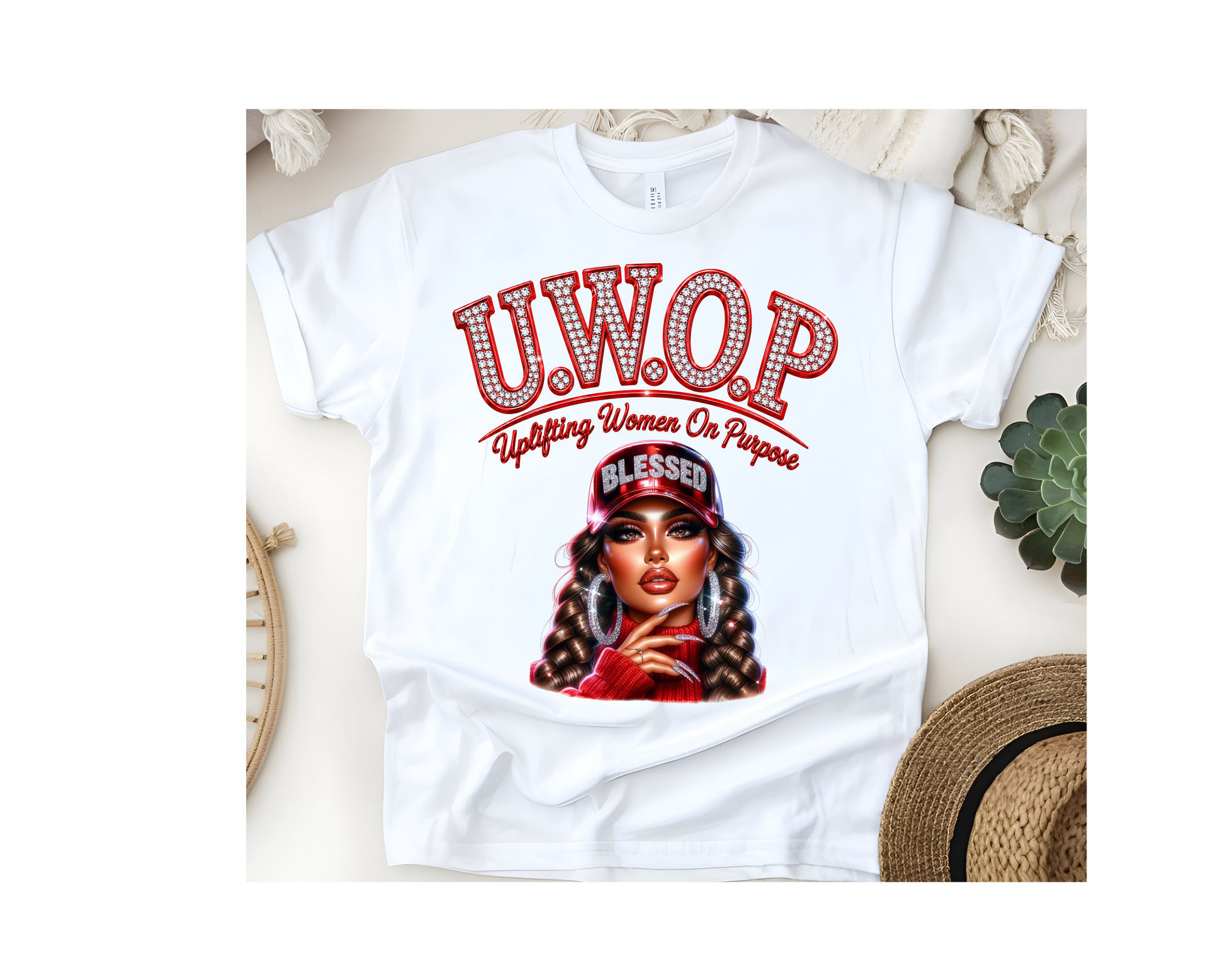 Customized U.W.O.P. Uplifting Women On Purpose T-Shirt - Red Collection