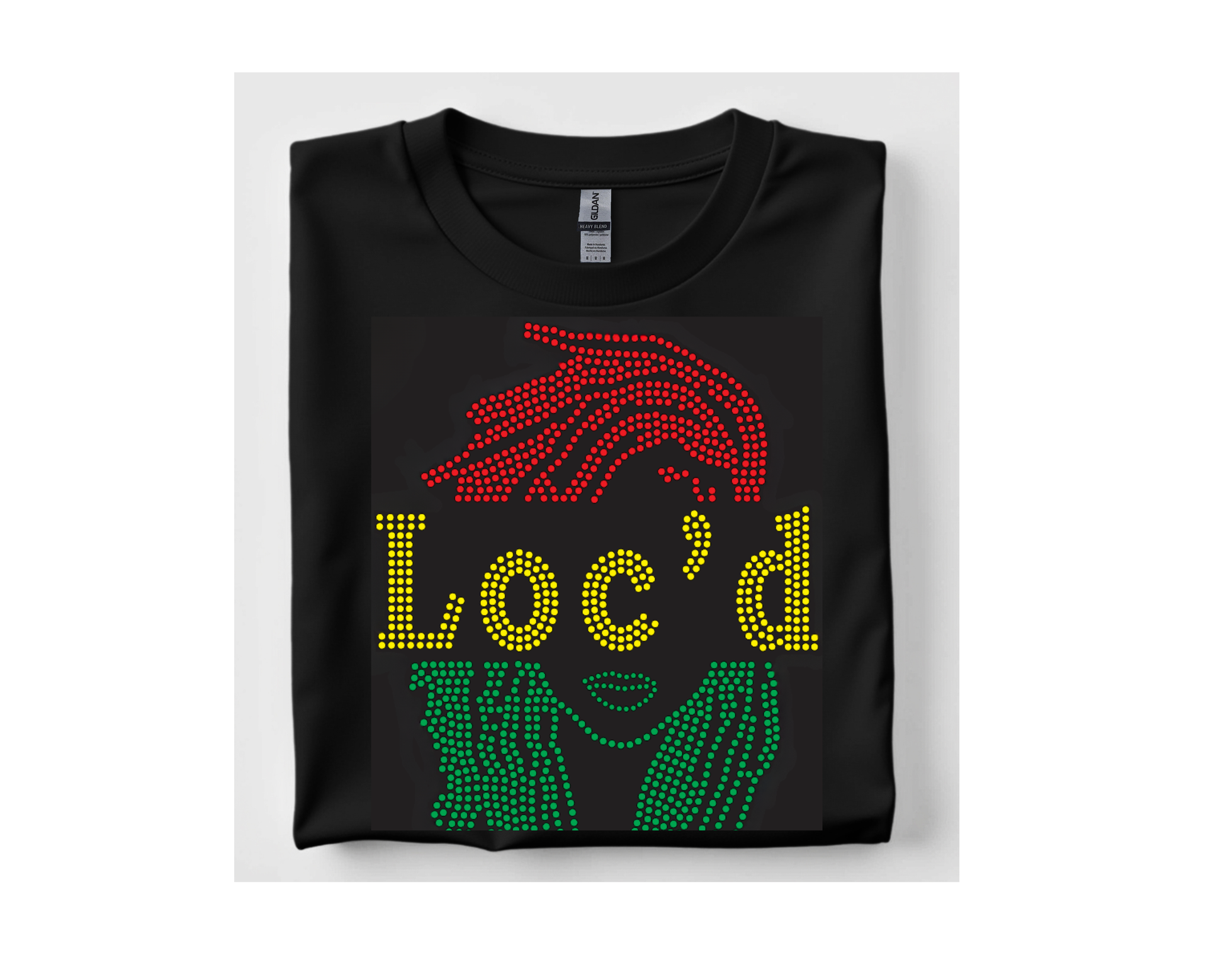 Customized Rhinestone T Shirts " LOC'D "