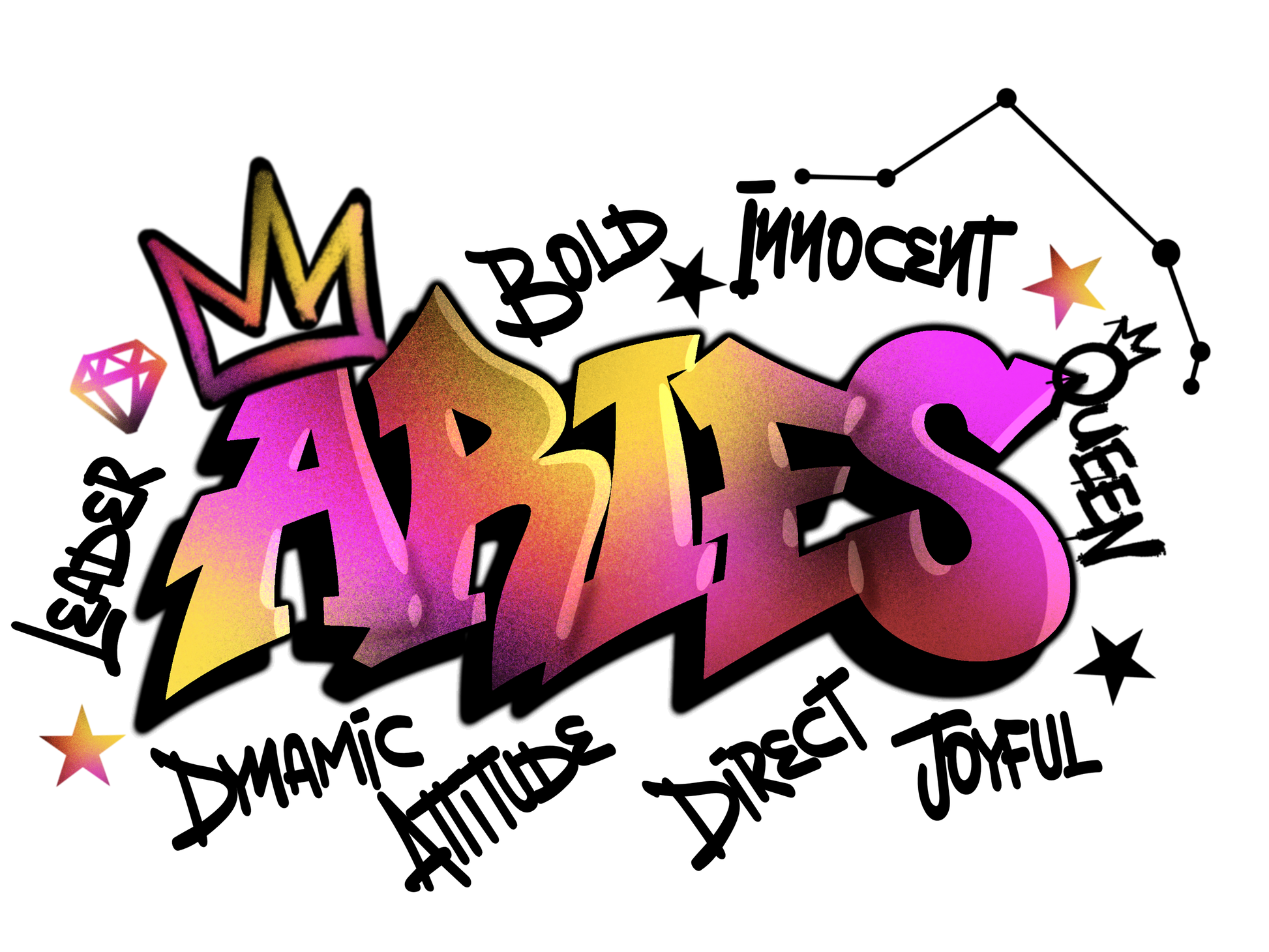 Aries Graffiti Women's Tee