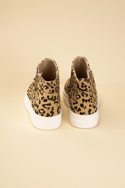 ROUTE-S HIGH TOP LEOPARD SNEAKERS
