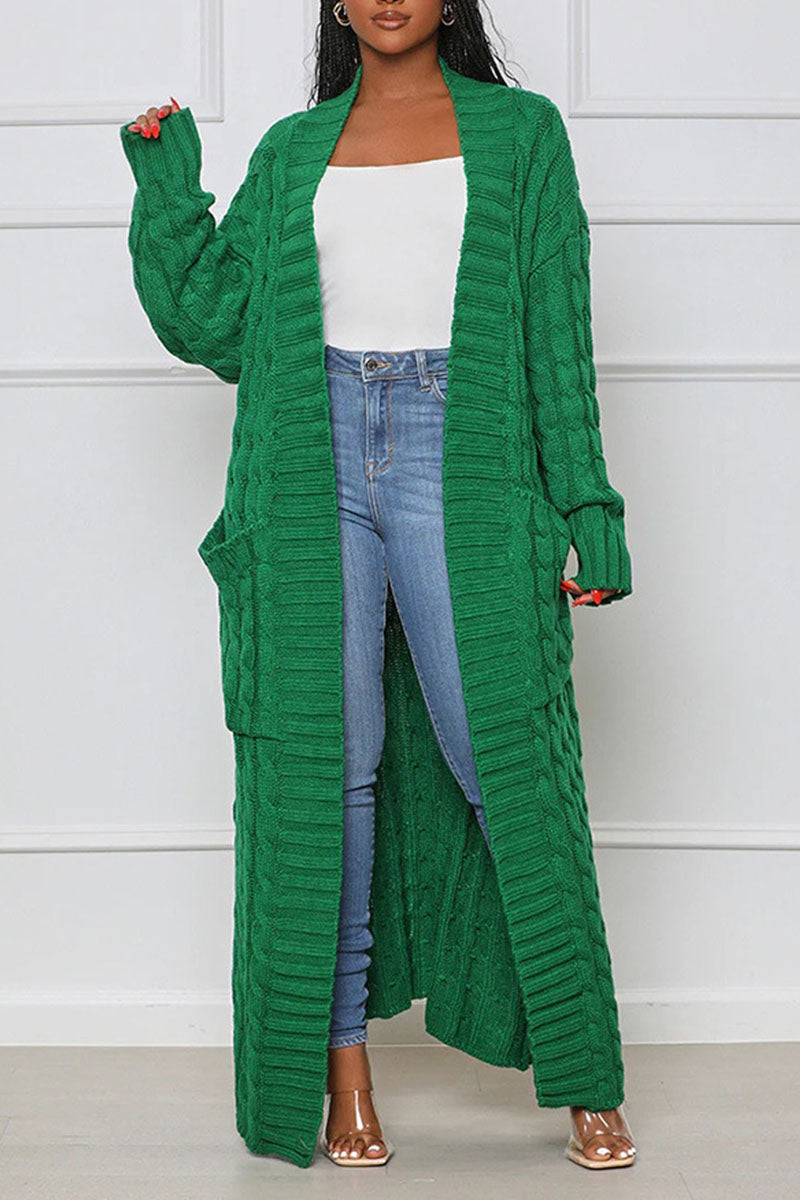 Casual Solid Patchwork Outerwear