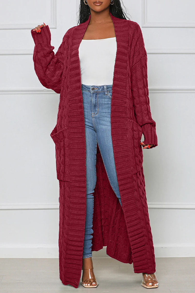 Casual Solid Patchwork Outerwear